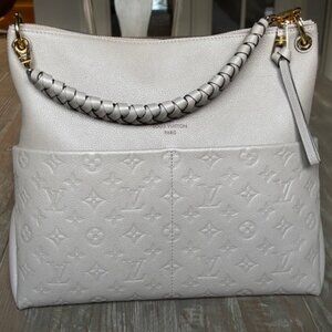 Like New Louis Vuitton Maida Tourterelle Monogram Empreinte Leather Handbag
